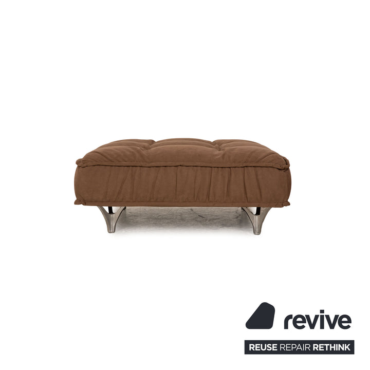 Tabouret en tissu Bretz Ohlinda marron taupe