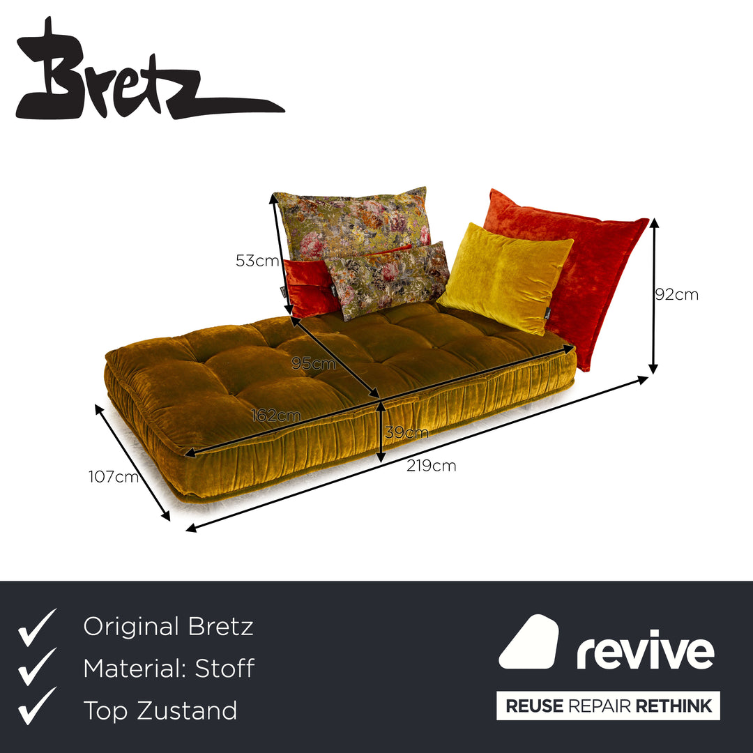 Bretz Ohlinda Stoff Liege Grün Gelb Orange Bunt Daybed Recamiere