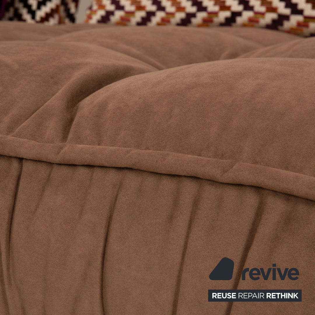 Bretz Ohlinda Stoff Sofa Garnitur Braun Lila Ecksofa Hocker Couch