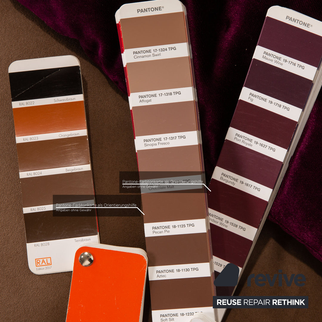 Bretz Ohlinda Stoff Sofa Garnitur Braun Lila Ecksofa Hocker Couch