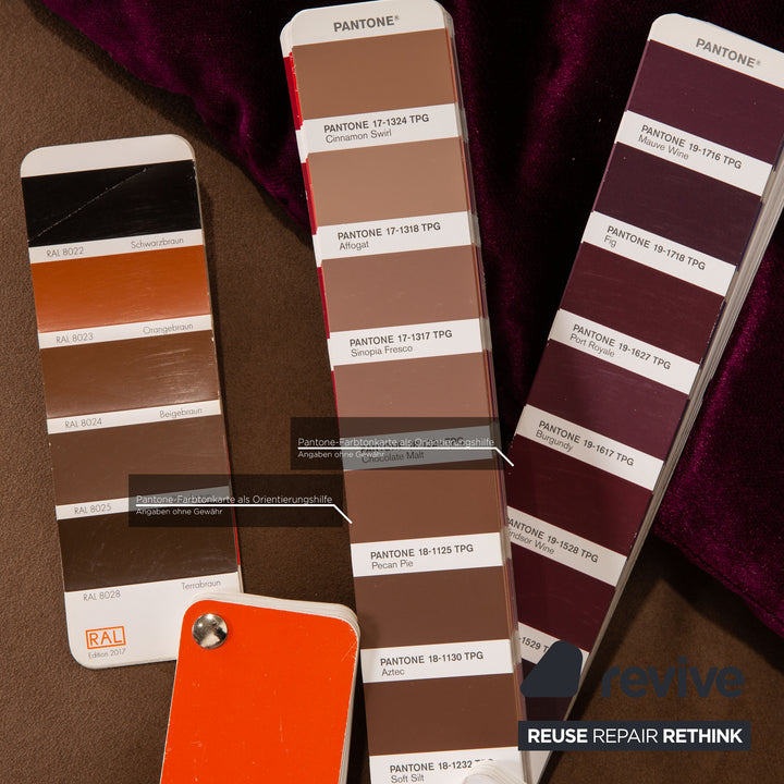 Bretz Ohlinda Stoff Sofa Garnitur Braun Lila Ecksofa Hocker Couch