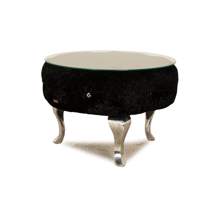 Bretz Pompadour Stoff Hocker Schwarz