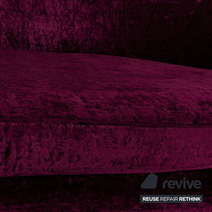 Bretz Pool Stoff Dreisitzer Violett Sofa Couch Vintage