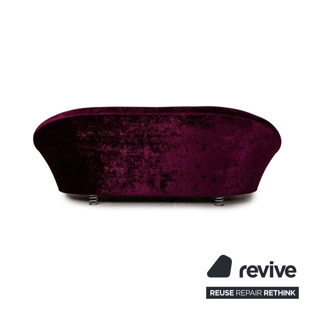 Bretz Pool Stoff Dreisitzer Violett Sofa Couch Vintage