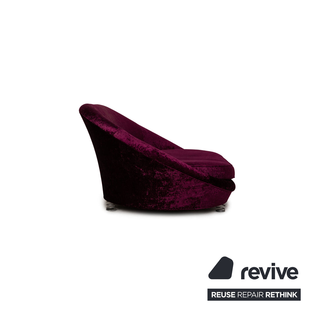 Bretz Pool Stoff Dreisitzer Violett Sofa Couch Vintage