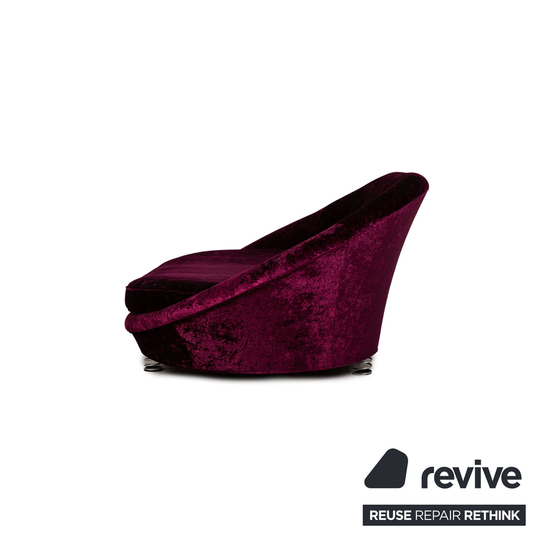 Bretz Pool Stoff Dreisitzer Violett Sofa Couch Vintage