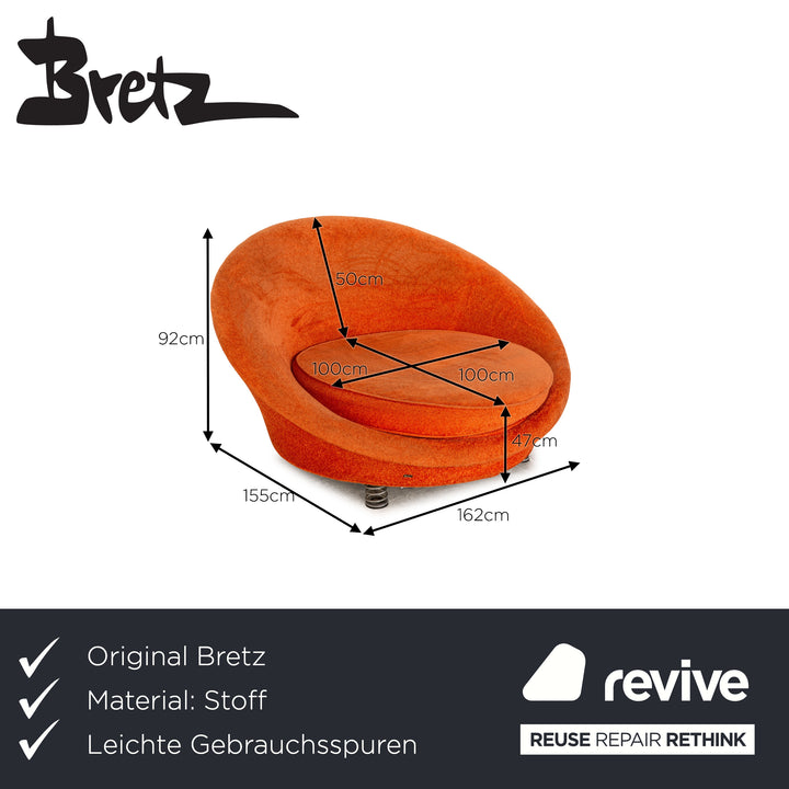 Bretz Pool Stoff Sessel Orange