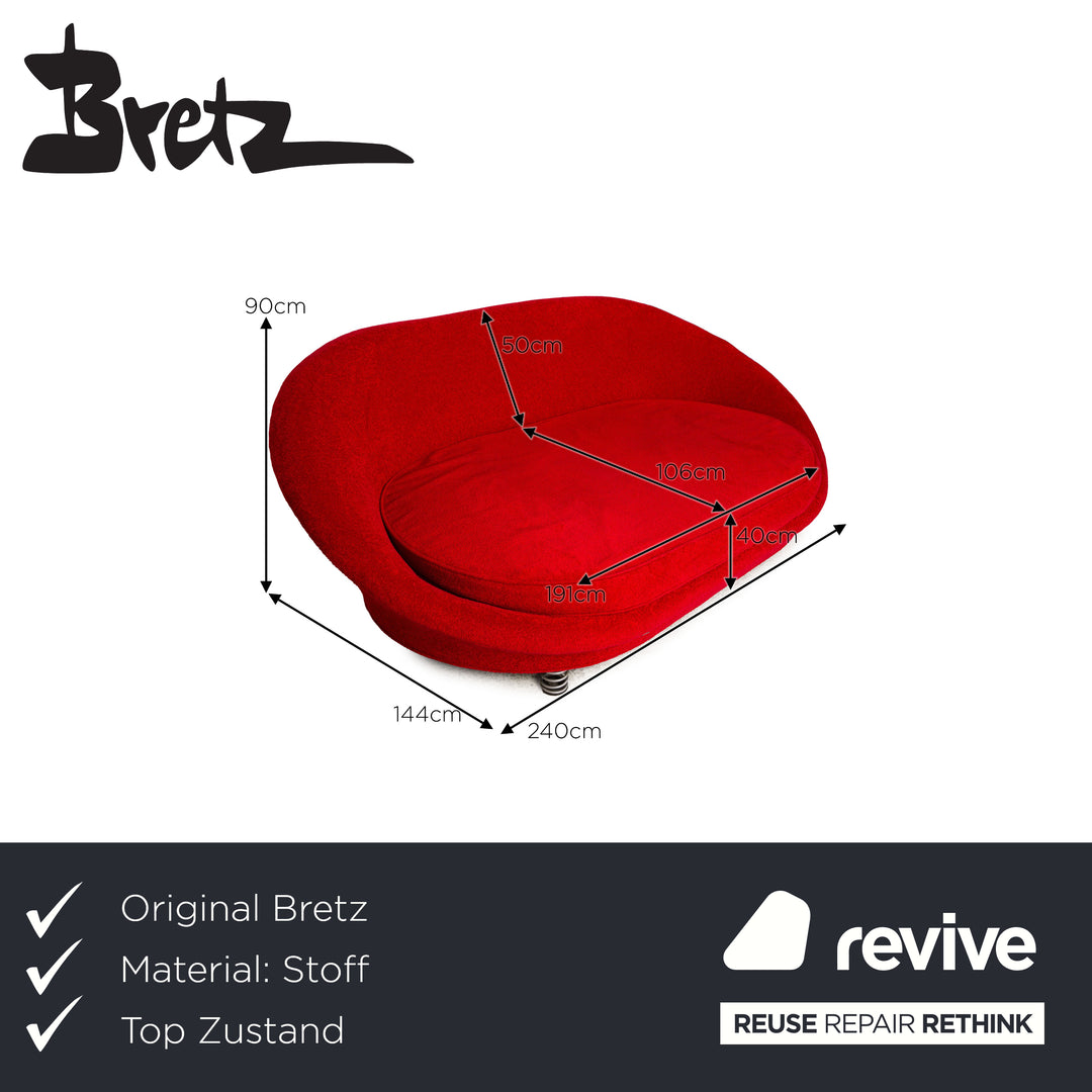 Bretz Pool Stoff Zweisitzer Rot Sofa Couch