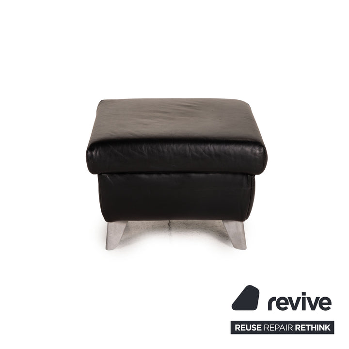 Bretz Popeye Designer Leder Hocker Schwarz