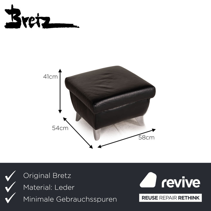 Bretz Popeye Designer Leder Hocker Schwarz