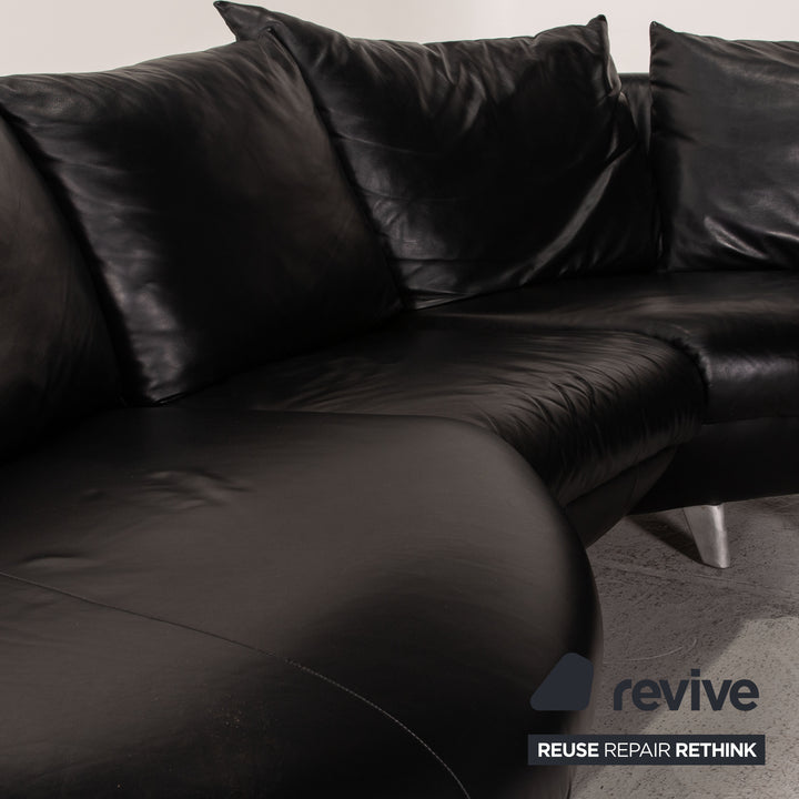 Bretz Popeye Leder Sofa Schwarz Ecksofa Couch