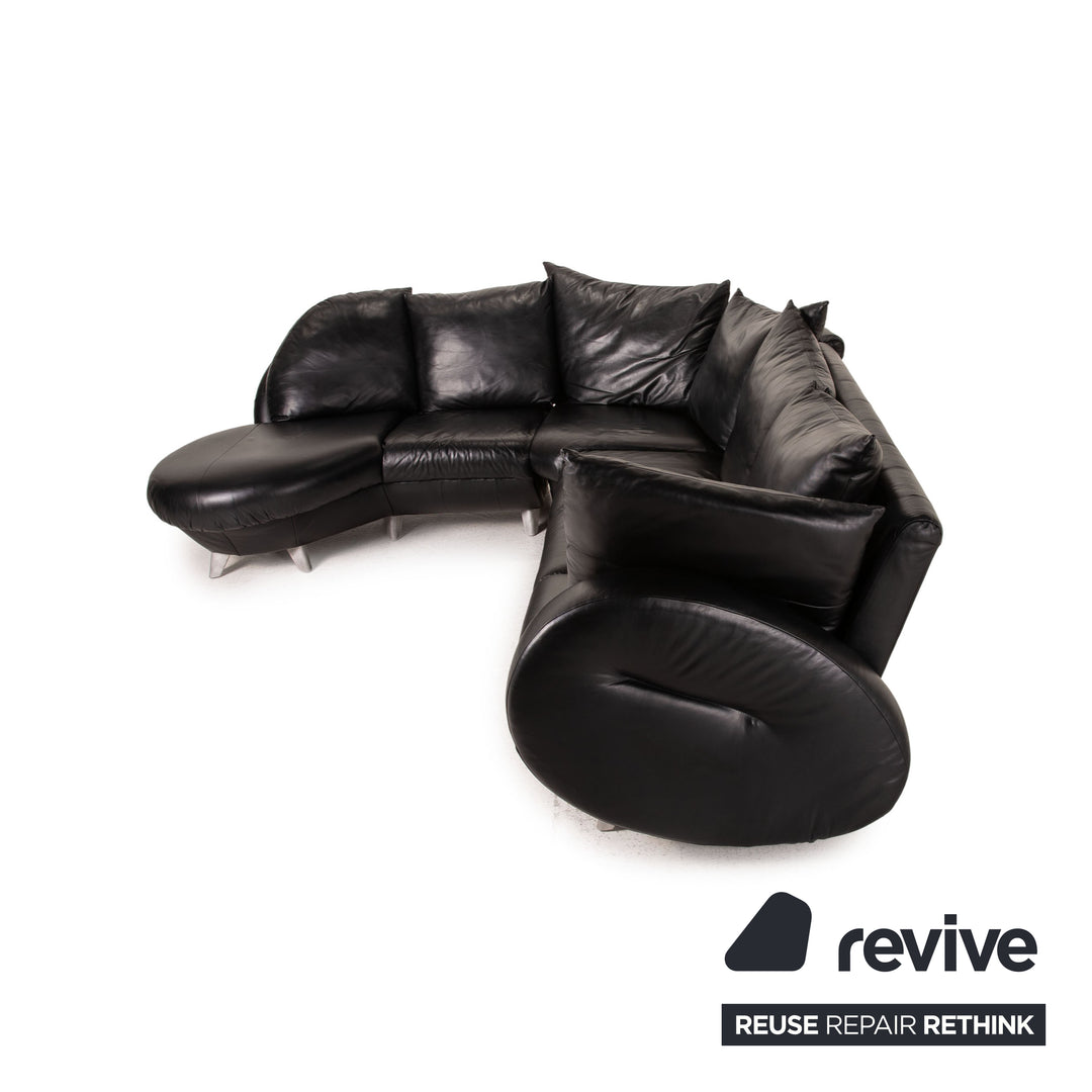 Bretz Popeye Leder Sofa Schwarz Ecksofa Couch