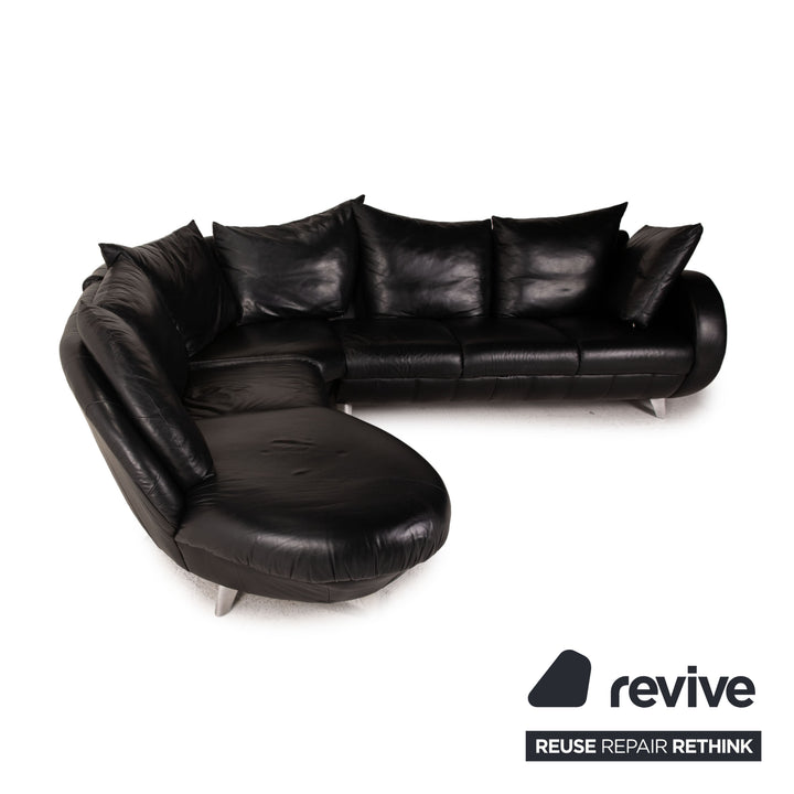 Bretz Popeye Leder Sofa Schwarz Ecksofa Couch