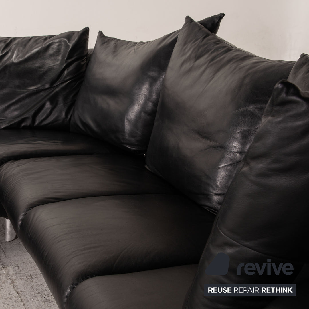 Bretz Popeye Leder Sofa Schwarz Ecksofa Couch
