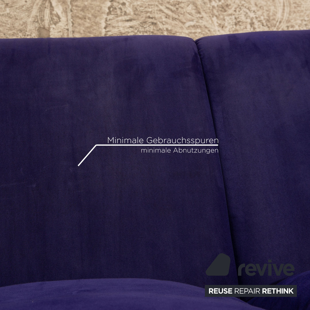 Canapé trois places Bretz Popeye en tissu bleu violet