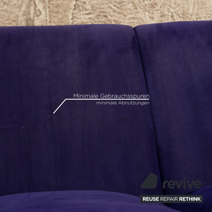 Canapé trois places Bretz Popeye en tissu bleu violet