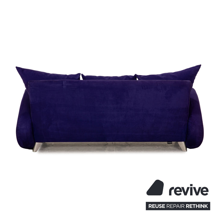 Canapé trois places Bretz Popeye en tissu bleu violet