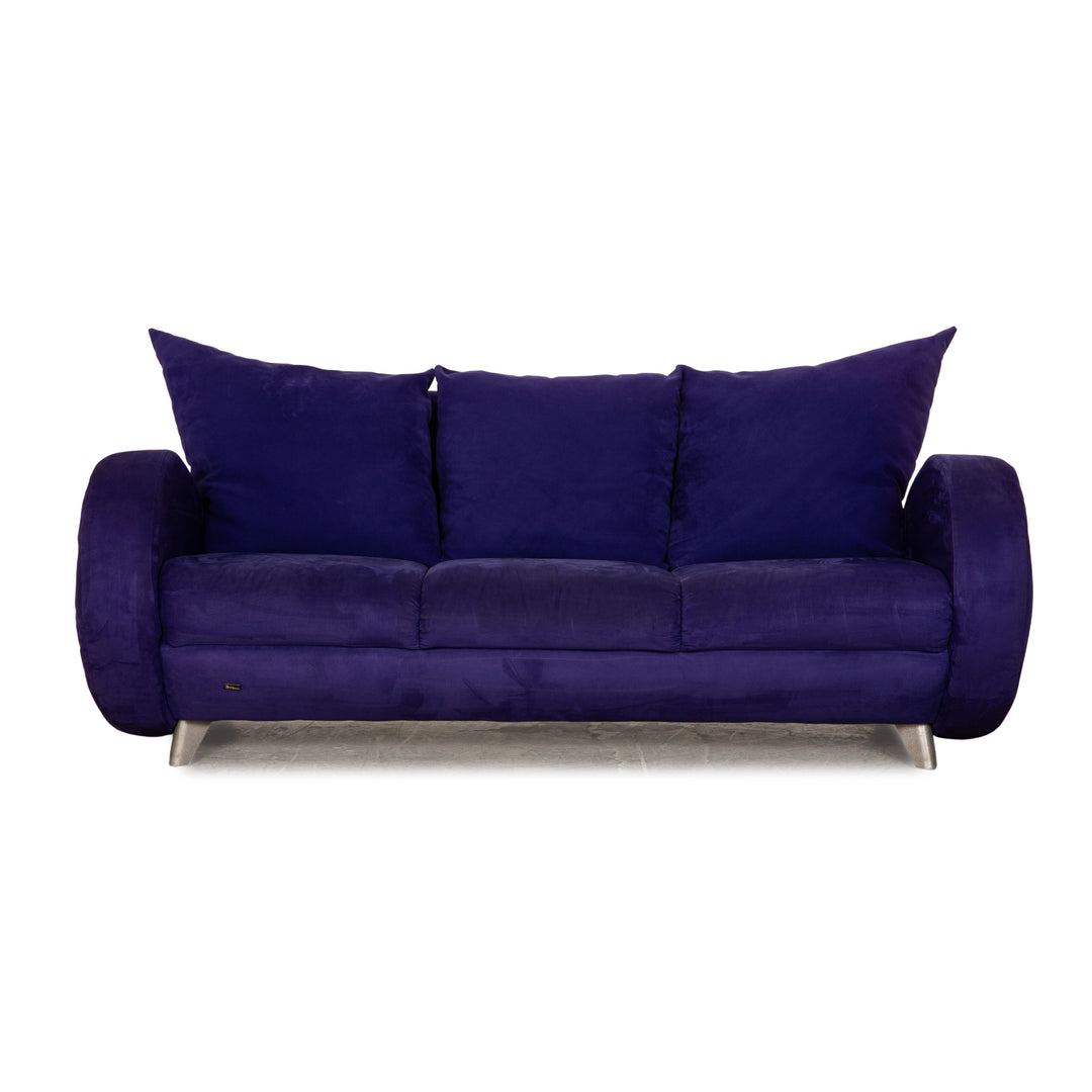 Canapé trois places Bretz Popeye en tissu bleu violet