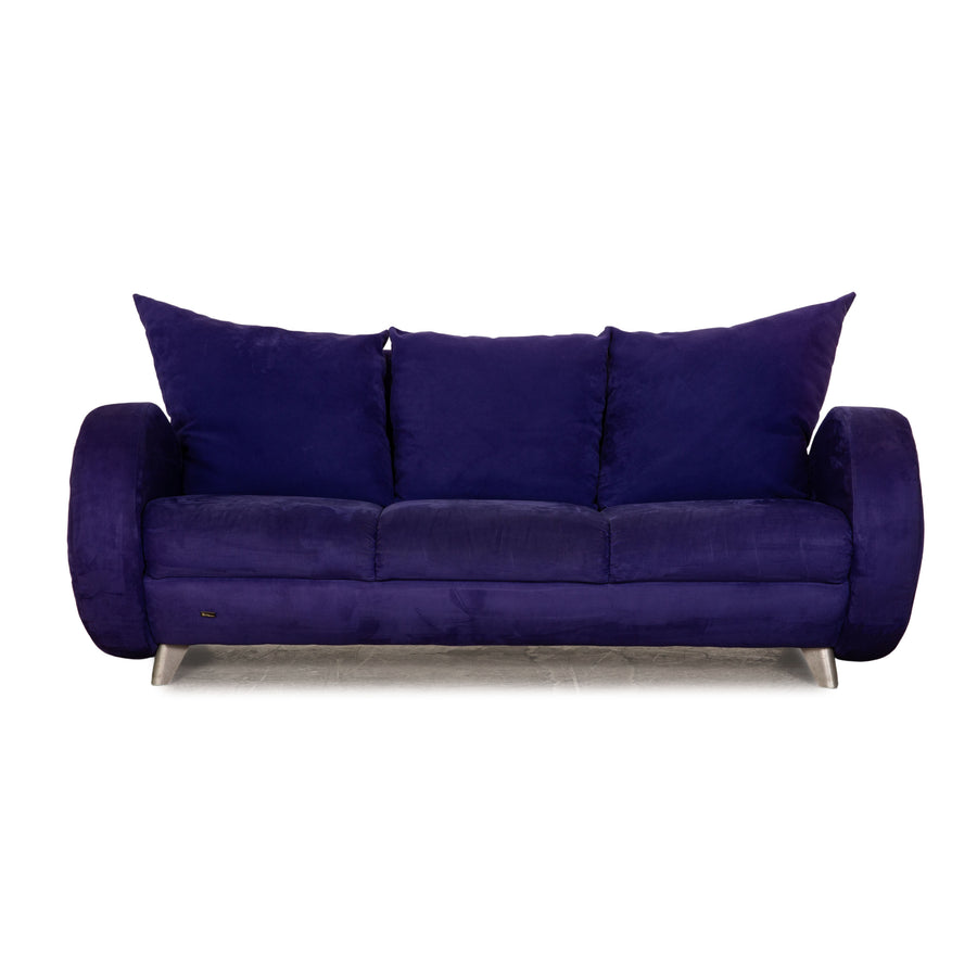 Canapé trois places Bretz Popeye en tissu bleu violet