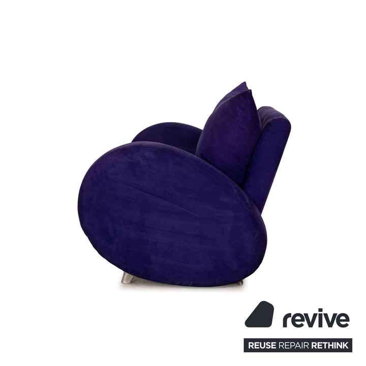 Canapé trois places Bretz Popeye en tissu bleu violet