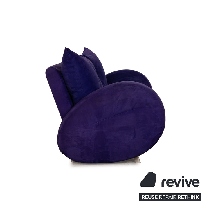 Canapé trois places Bretz Popeye en tissu bleu violet