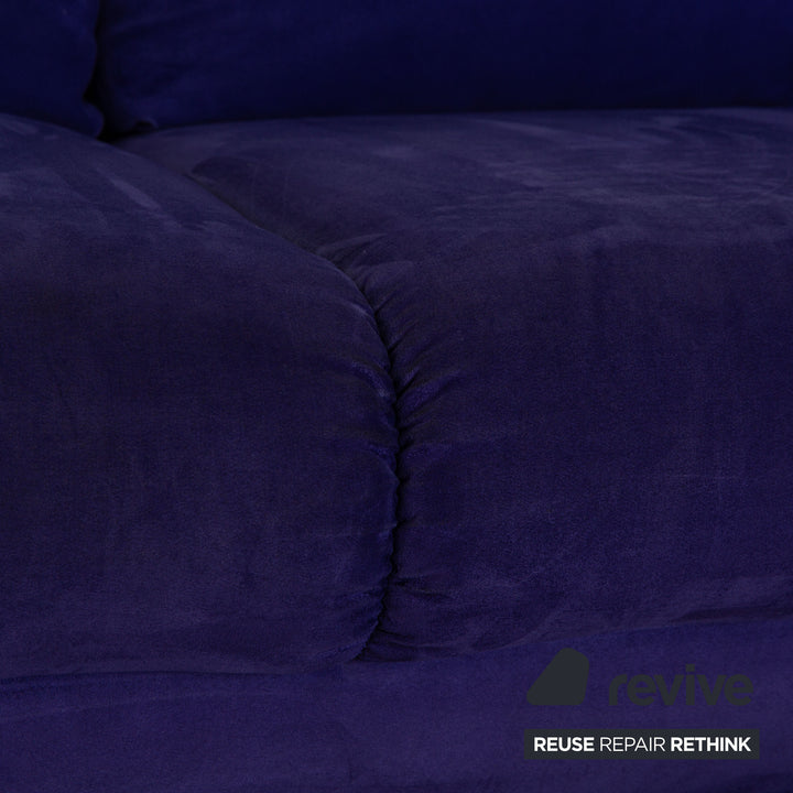 Canapé trois places Bretz Popeye en tissu bleu violet