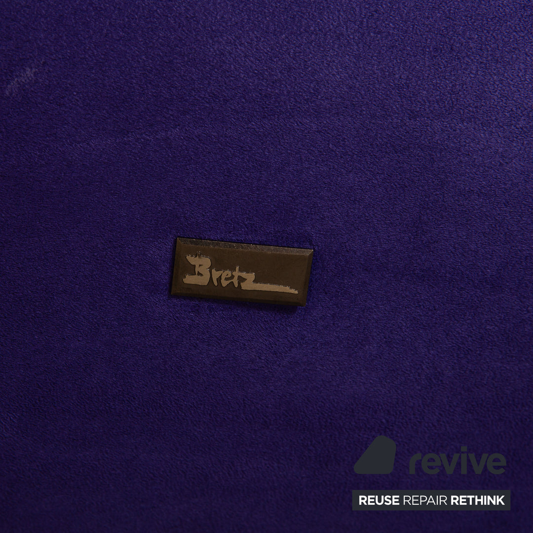 Canapé trois places Bretz Popeye en tissu bleu violet