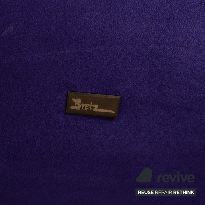 Canapé trois places Bretz Popeye en tissu bleu violet