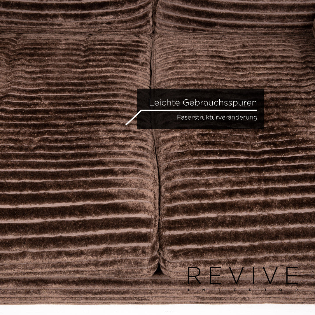 Canapé en tissu velours Bretz marron canapé deux places #14297