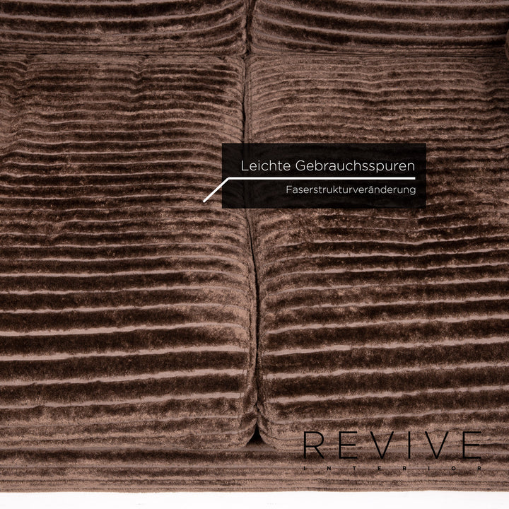 Canapé en tissu velours Bretz marron canapé deux places #14297