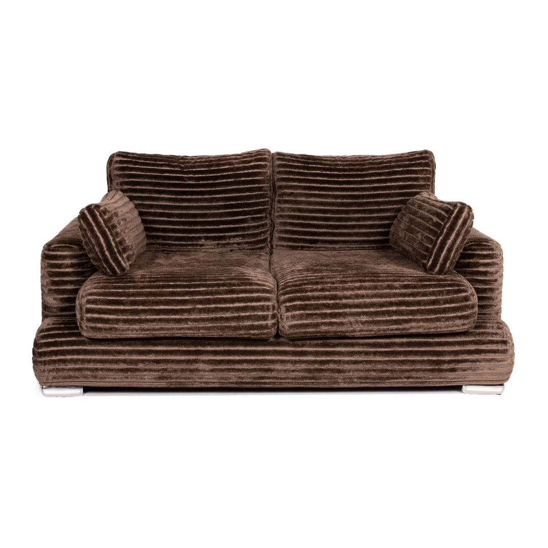 Canapé en tissu velours Bretz marron canapé deux places #14297