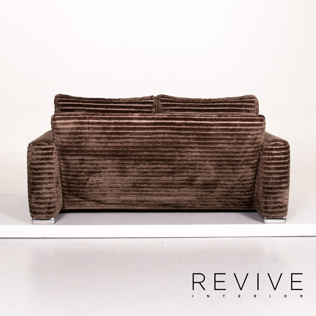 Canapé en tissu velours Bretz marron canapé deux places #14297