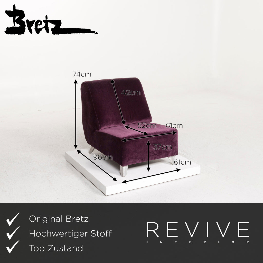 Bretz Stoff Sessel Lila #12603