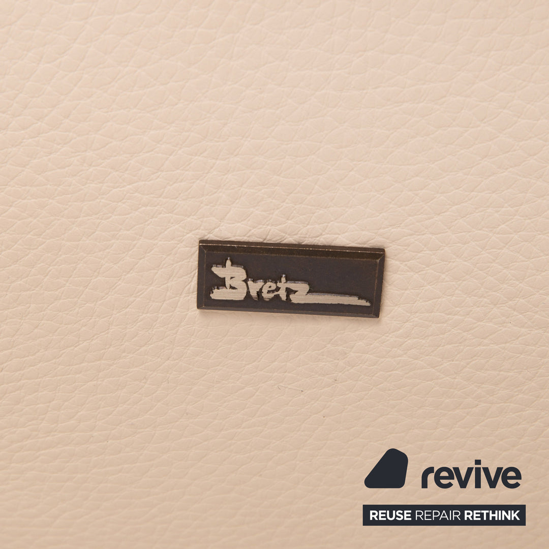 Bretz Slow Rider Leder Sofa Creme Braun Dreisitzer Couch