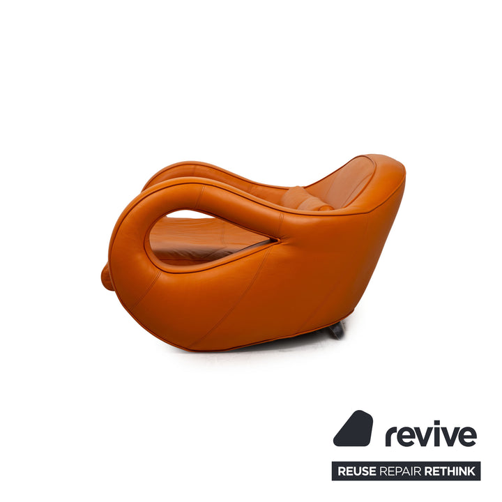 Bretz Slow Rider Leder Sofa Orange Dreisitzer Couch