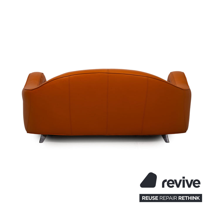 Bretz Slow Rider Leder Sofa Orange Dreisitzer Couch