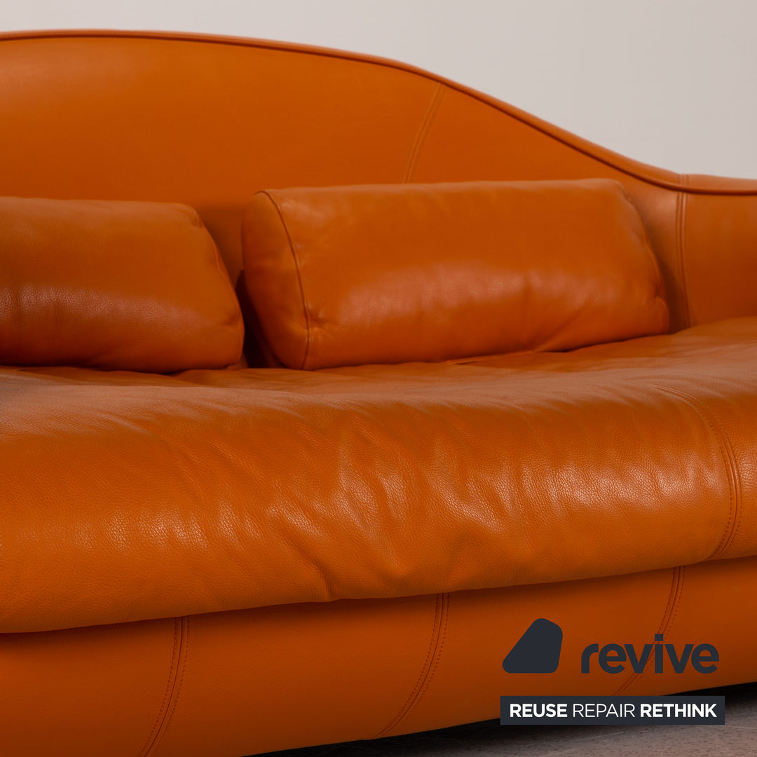Bretz Slow Rider Leder Sofa Orange Dreisitzer Couch