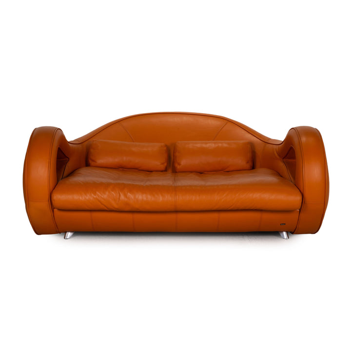 Bretz Slow Rider Leder Sofa Orange Dreisitzer Couch