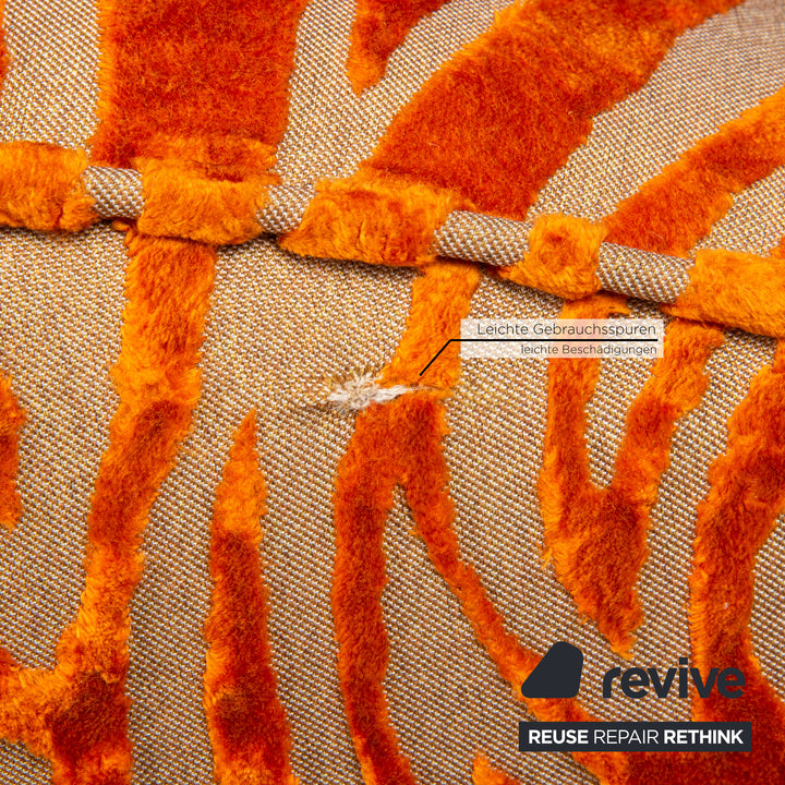 Canapé en tissu Bretz Slow Rider orange, motif de canapé quatre places