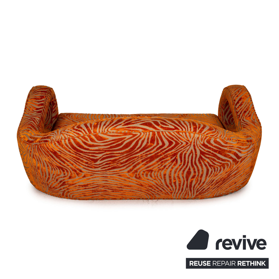 Canapé en tissu Bretz Slow Rider orange, motif de canapé quatre places