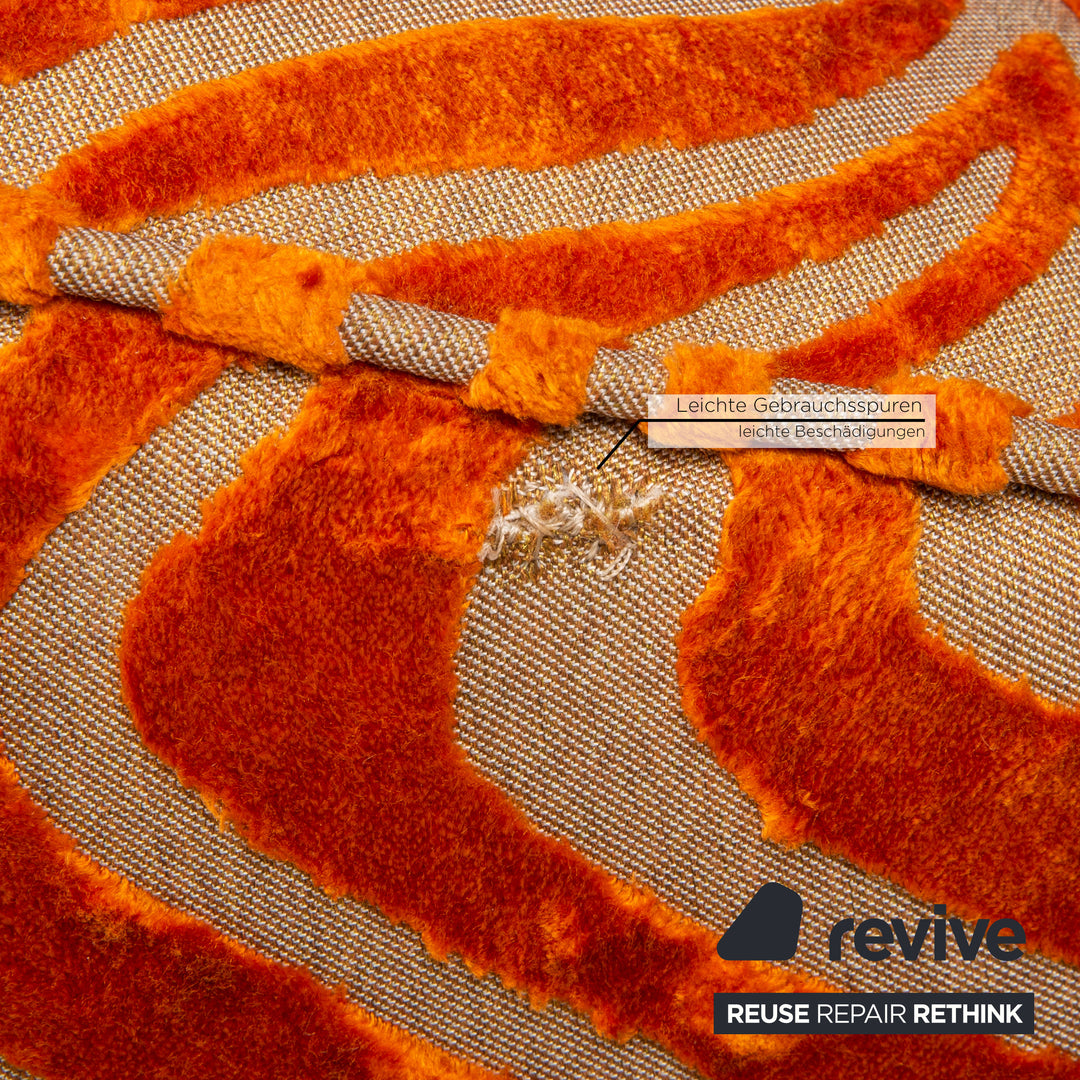 Canapé en tissu Bretz Slow Rider orange, motif de canapé quatre places