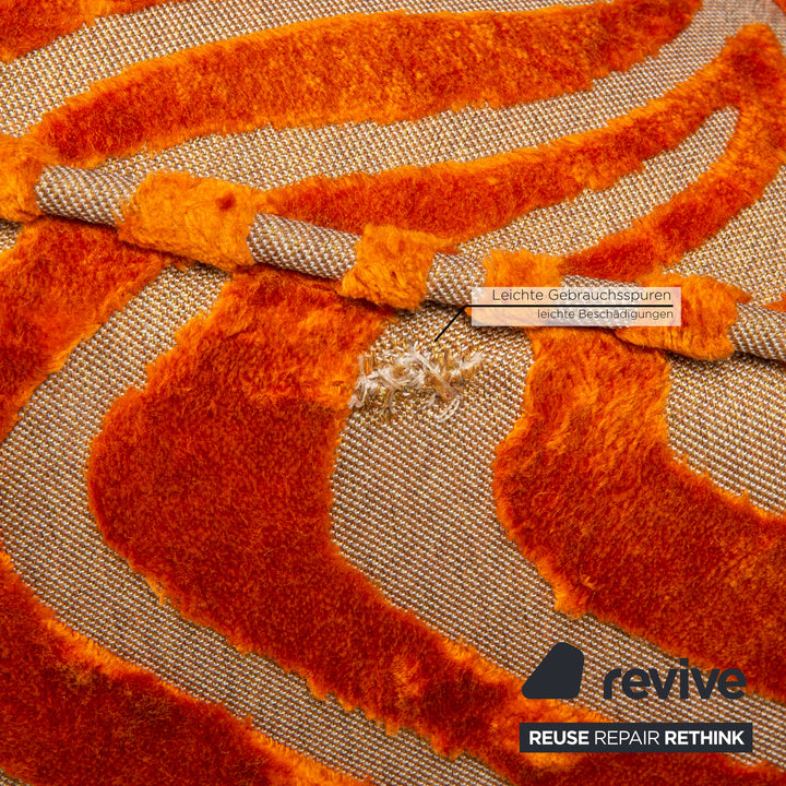 Canapé en tissu Bretz Slow Rider orange, motif de canapé quatre places