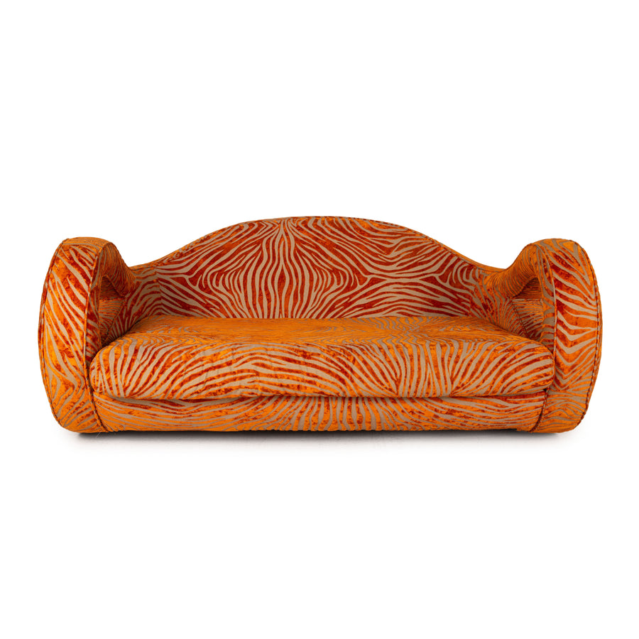 Bretz Slow Rider Stoff Sofa Orange Viersitzer Couch Muster