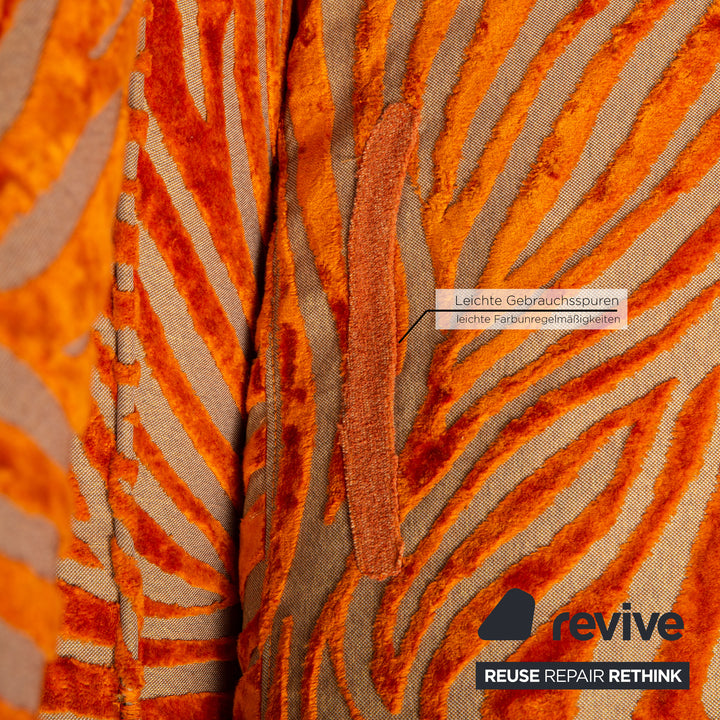 Canapé en tissu Bretz Slow Rider orange, motif de canapé quatre places