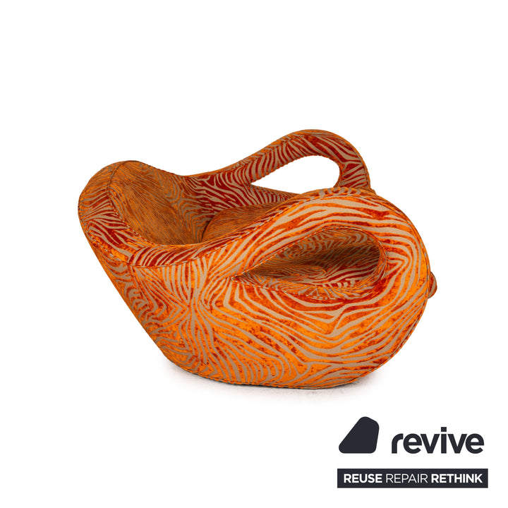 Canapé en tissu Bretz Slow Rider orange, motif de canapé quatre places