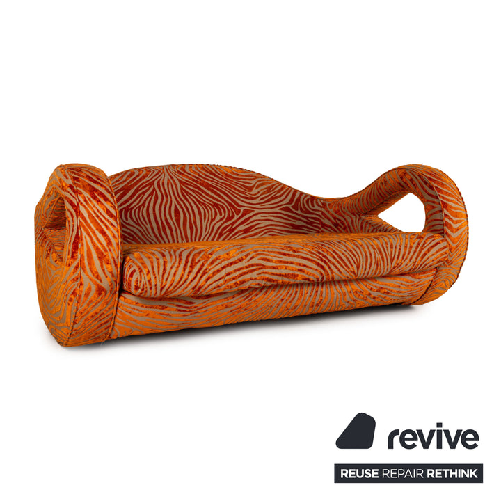 Canapé en tissu Bretz Slow Rider orange, motif de canapé quatre places