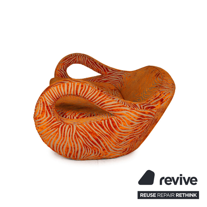Canapé en tissu Bretz Slow Rider orange, motif de canapé quatre places