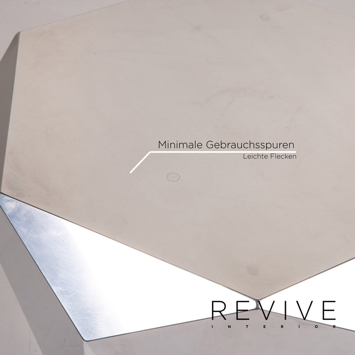 Bretz Stealth Metall Beistelltisch Silber Tisch Couchtisch #14581