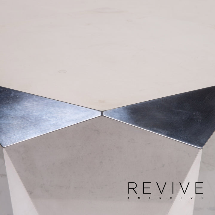 Bretz Stealth Metall Beistelltisch Silber Tisch Couchtisch #14581