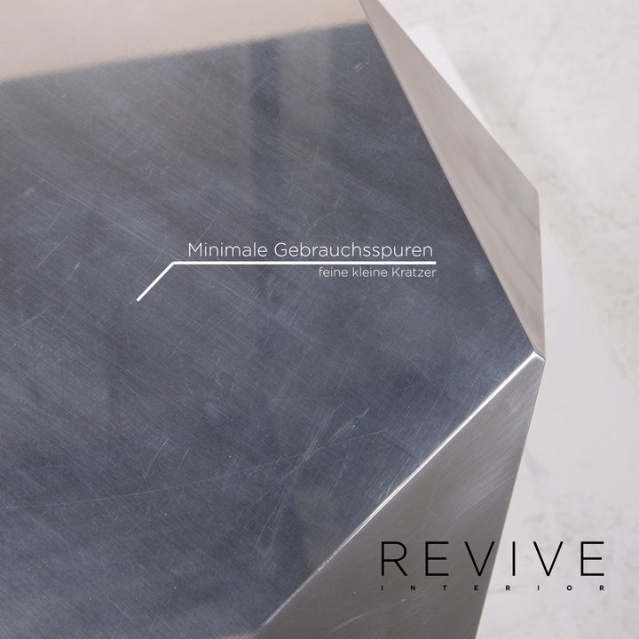 Bretz Stealth Metall Beistelltisch Silber Tisch Couchtisch #14581